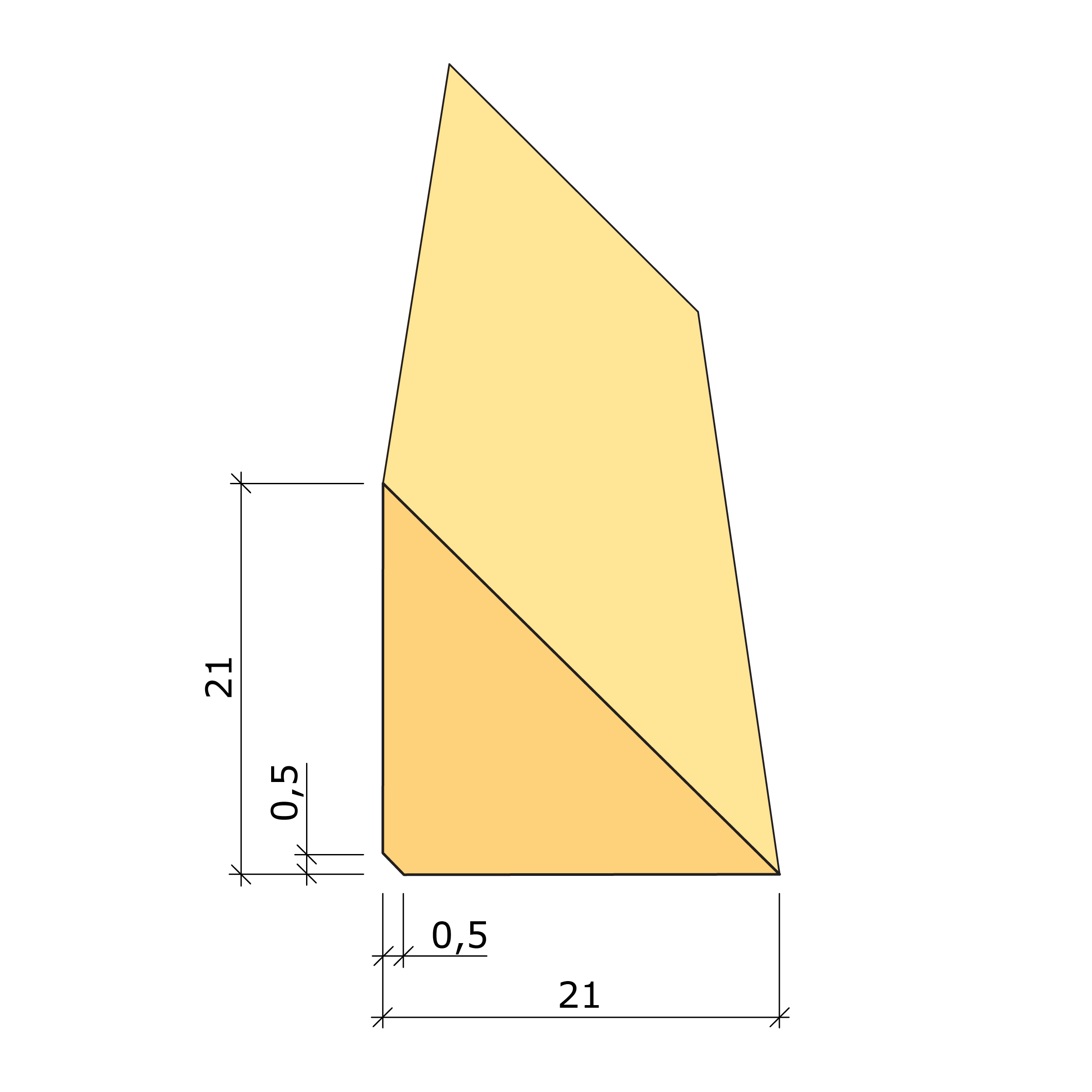 21x21 Gjutlist trekantlist Gran G4-2 - Bild 2